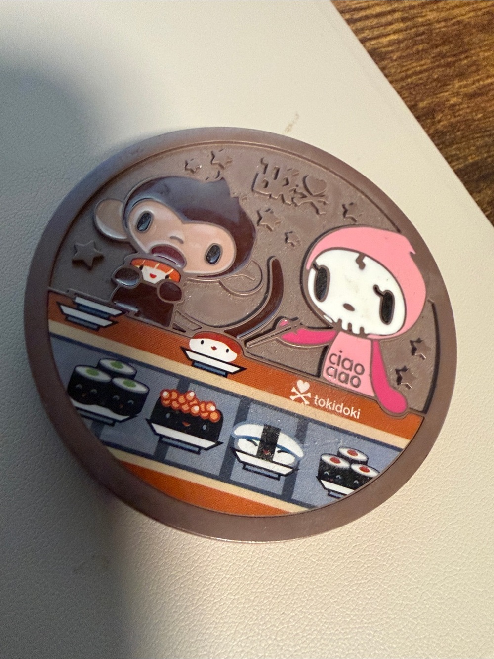 tokidoki Pink & Brown Ciao Ciao Sushi Compact Mirror
